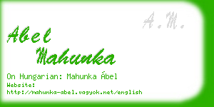 abel mahunka business card