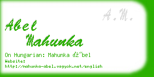 abel mahunka business card